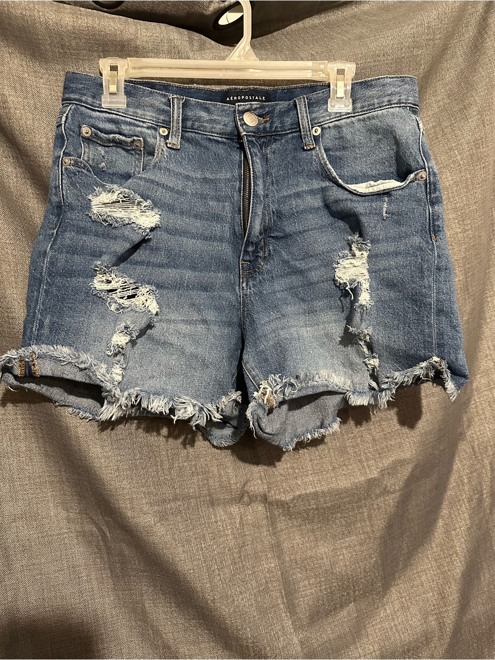 Aeropostale Distressed Denim Jean Shorts - Blue